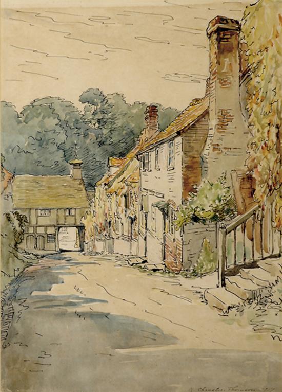 Appraisal: Kate Chandler-Thomson British th century THE OLD STREETwatercolor framed signed