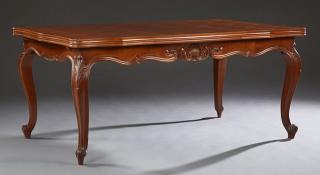 Appraisal: French Louis XV Style Carved Cherry Draw Leaf Dini French