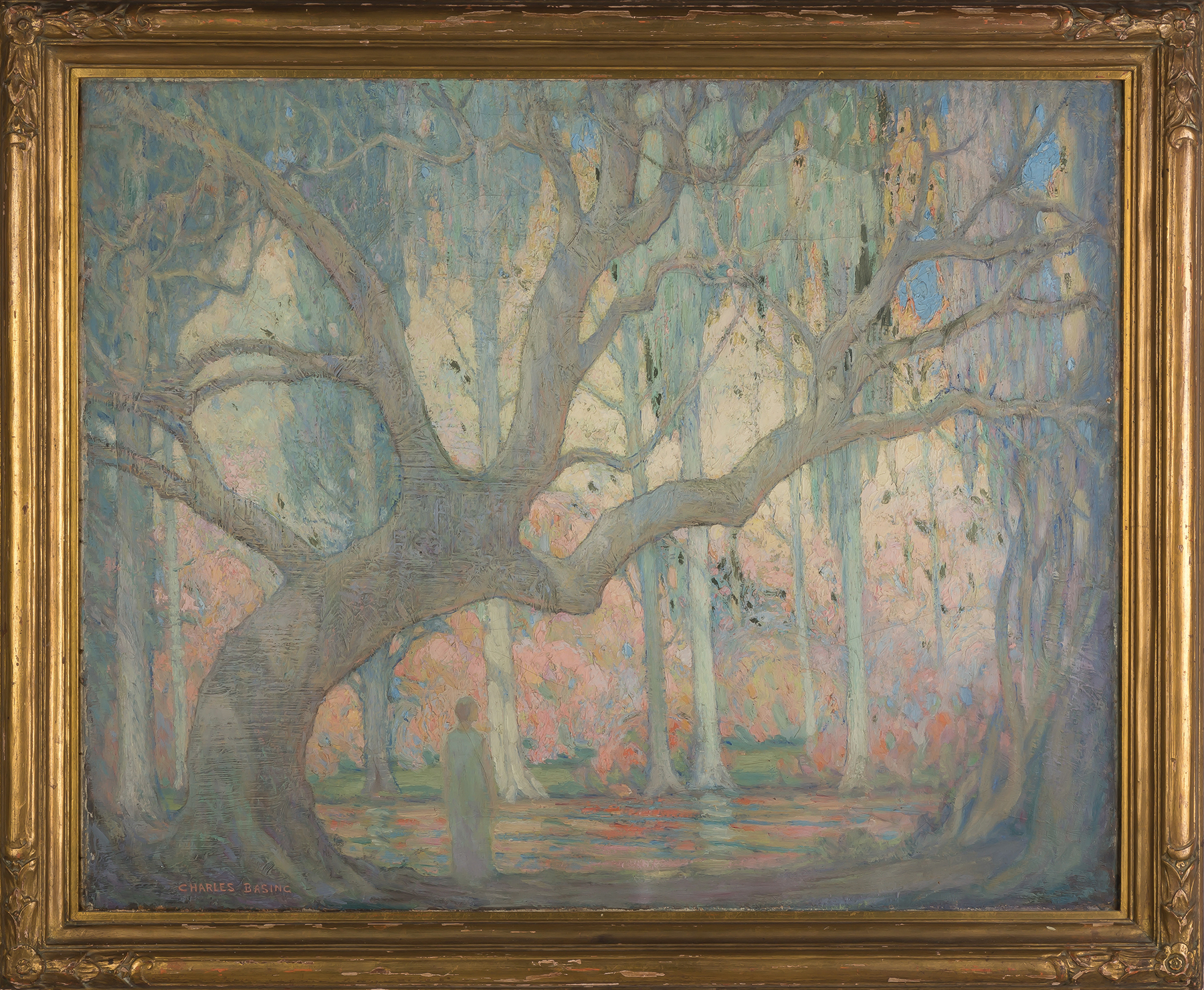 Appraisal: Charles E Basing Australian - Cypress Forest Signed lower left