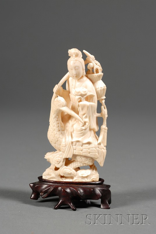 Appraisal: Ivory Carving China th century the Immortal Lan Tsai Ho