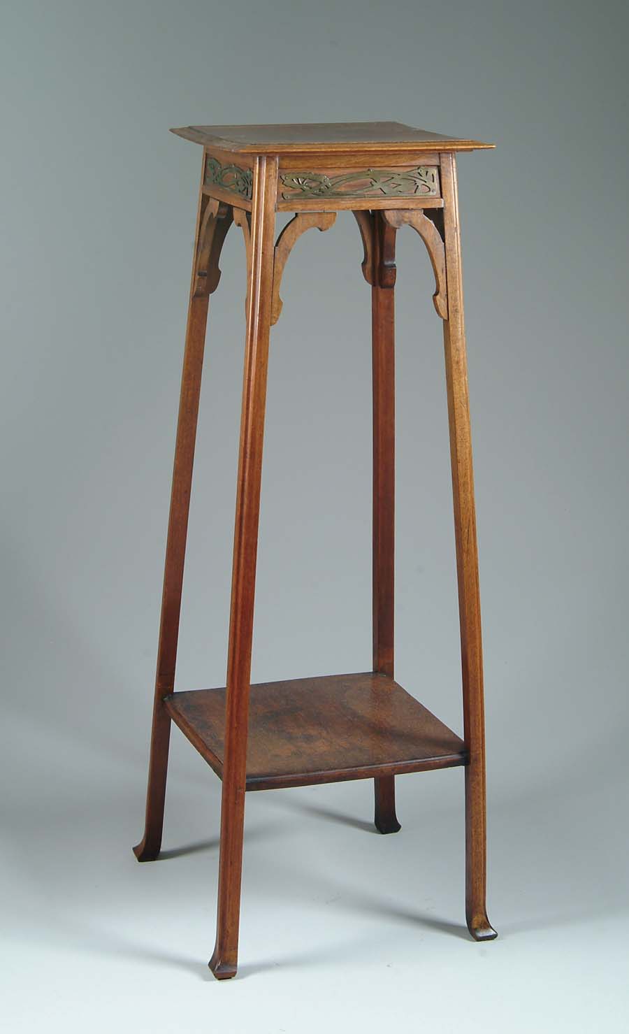 Appraisal: ART NOUVEAU FERN STAND Outstanding mahogany fern stand has slowly