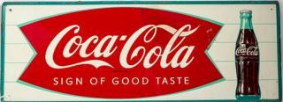 Appraisal: A Vintage Metal Coca-Cola Advertising Sign x inches Estimate -