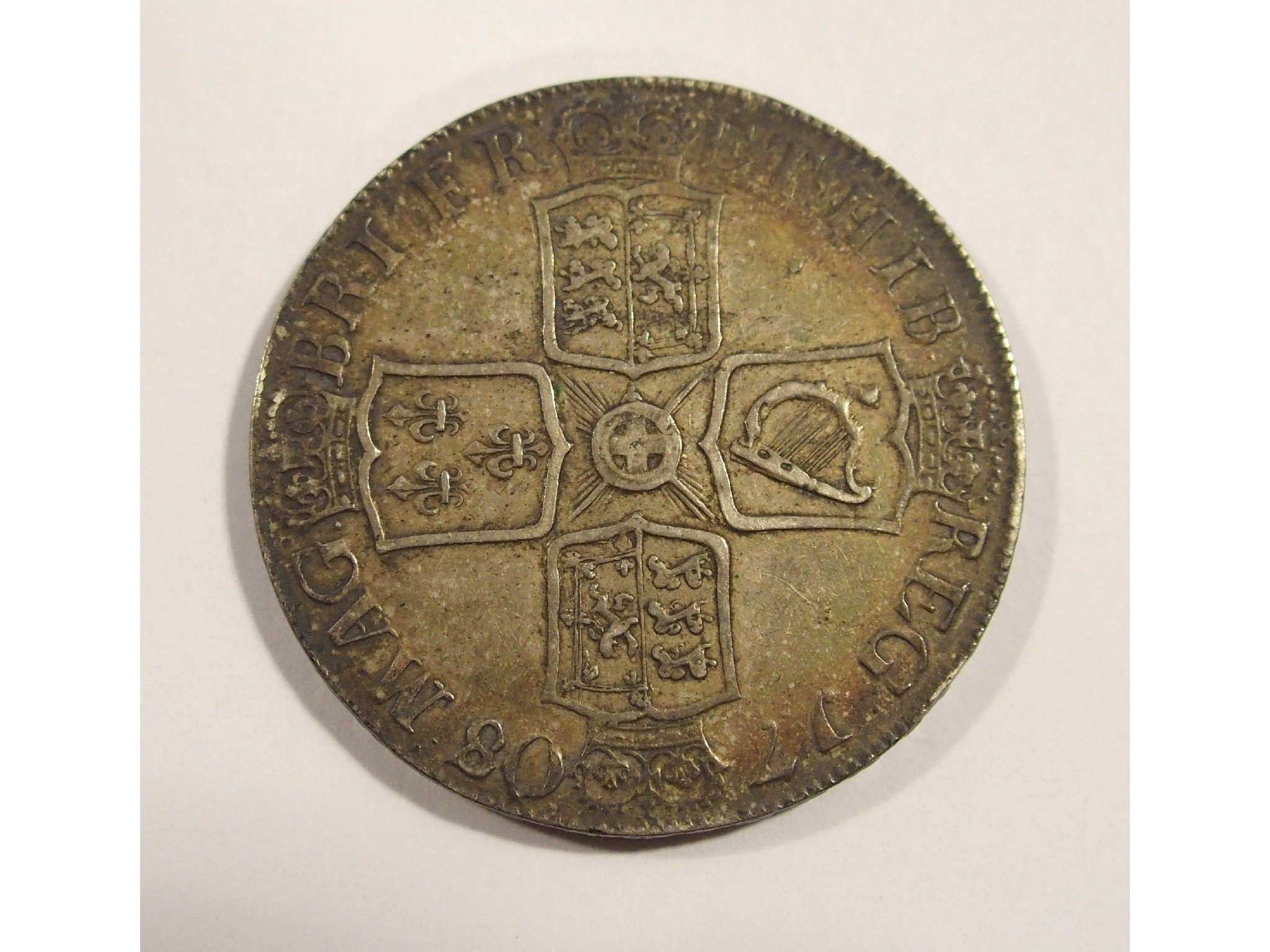 Appraisal: E Queen Anne CrownSeptimo edge over die variety good fine