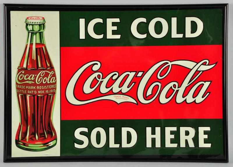 Appraisal: Embossed Tin Coca-Cola Sign Description The nicest that has ever