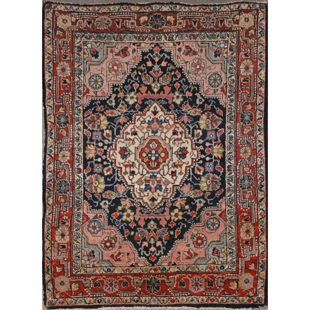 Appraisal: Sarouk Mat North Persia circa The central floral medallion on