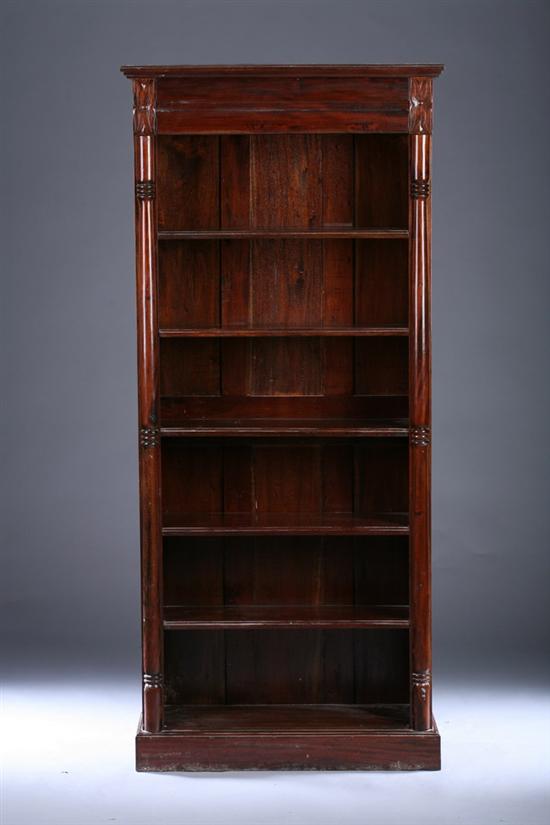 Appraisal: PAIR REGENCY STYLE MAHOGANY LIBRARY BOOK SHELVES Early th century