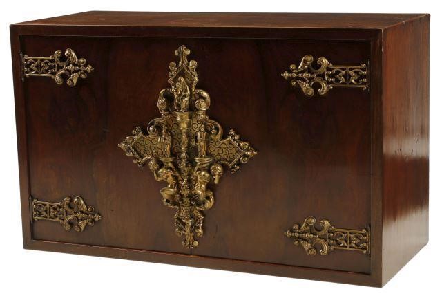 Appraisal: Spanish tabletop cabinet box early th c two doors with