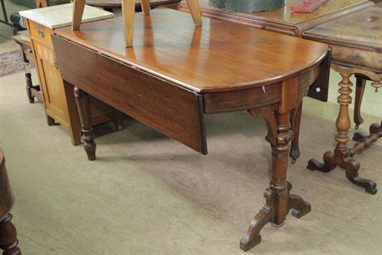 Appraisal: VICTORIAN DROP LEAF TABLE Walnut with a one straight end