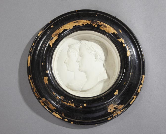 Appraisal: Napoleon III Plaster Relief Silhouette Portrait Plaque depicting Emperor Napoleon