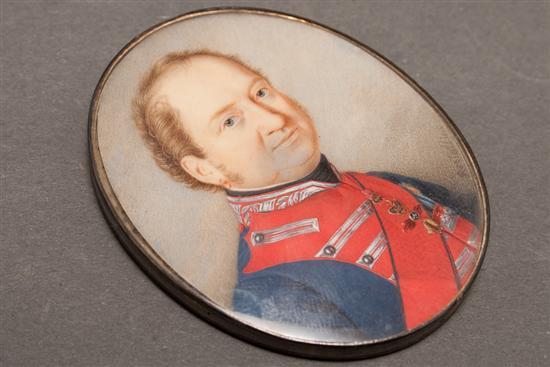 Appraisal: Austrian School th century Portrait miniature of an army officer