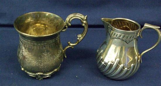 Appraisal: Victorian silver christening mug with a scroll handle and engraved