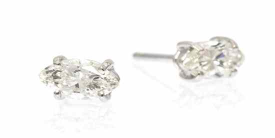 Appraisal: A Pair of Karat White Gold and Diamond Stud Earrings