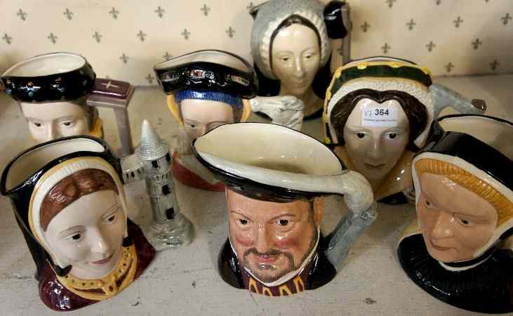 Appraisal: A Collection of Royal Doulton Large Character Jugs Henry VIII