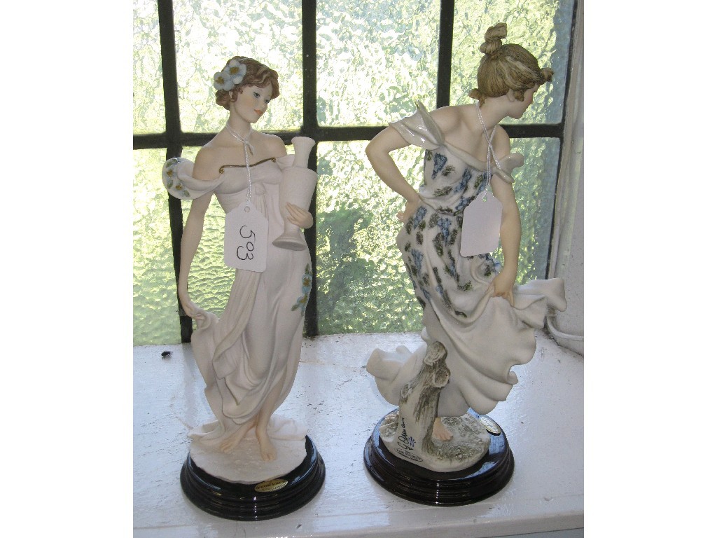 Appraisal: Lot comprising two modern Giusseppe Armani figures