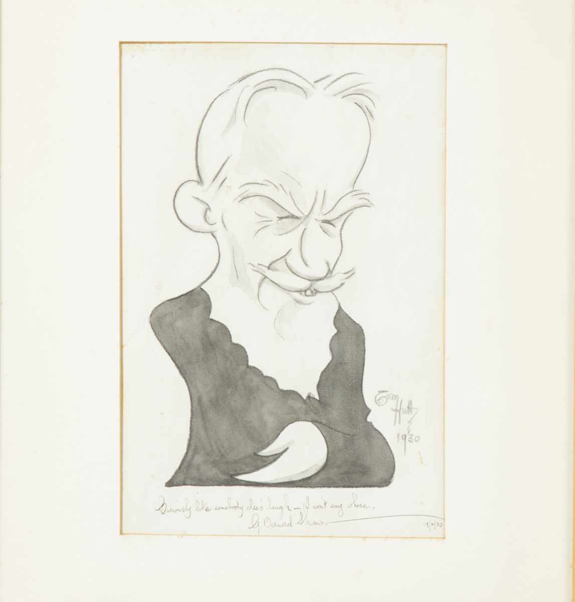 Appraisal: George Bernard Shaw Caricature ''Curiously like somebody else's laugh -