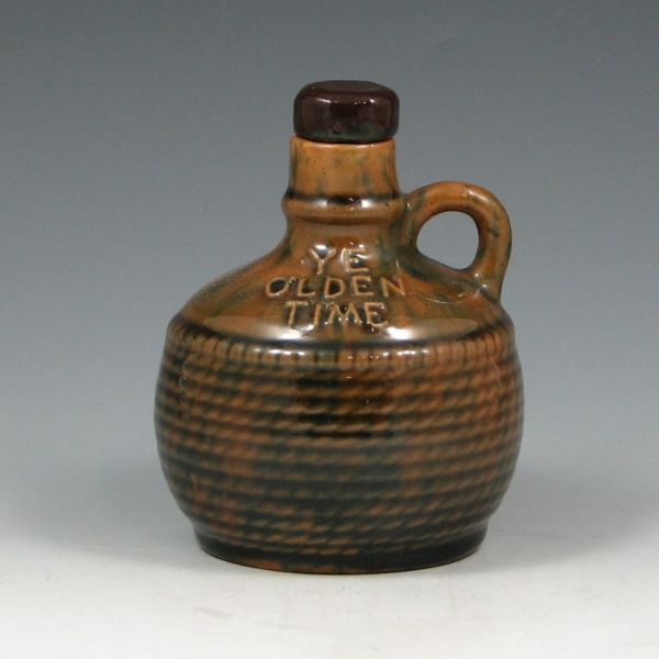 Appraisal: Jug with saying We Olden Time in blended glaze Attributed