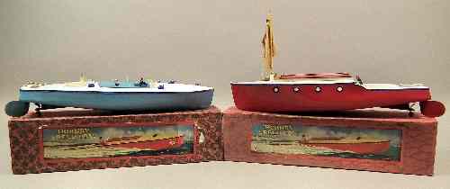 Appraisal: Two Hornby tinplate speed boats - Racing boat No -