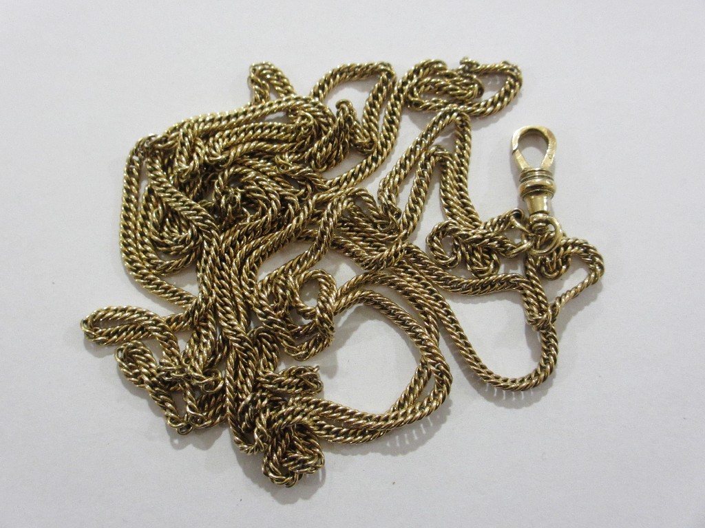 Appraisal: Nine carat gold guard chain Approximately gms