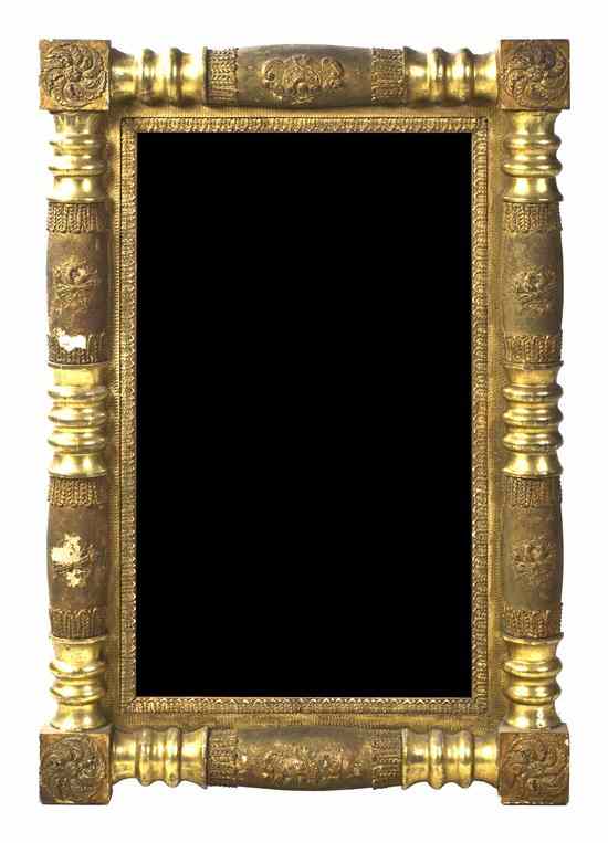 Appraisal: A Federal Style Giltwood Pier Mirror having a rectangular plate