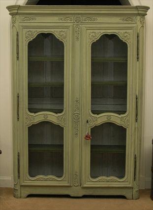 Appraisal: Green-Painted Two-Door Cabinet