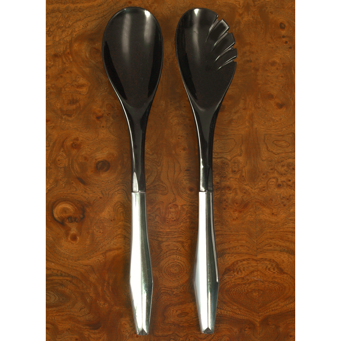 Appraisal: Gio Ponti Diamond pattern two-piece salad set by Reed and