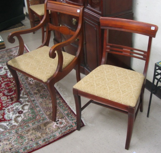 Appraisal: A SET OF SIX EMPIRE STYLE MAHOGANY DINING CHAIRS American