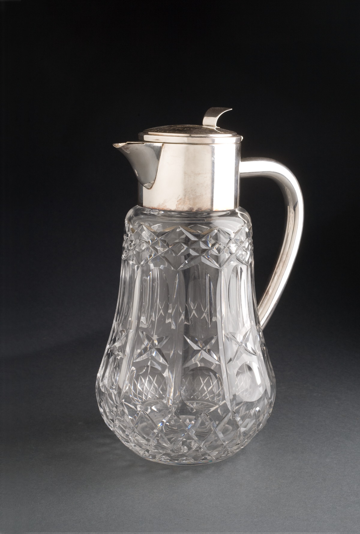 Appraisal: PRESSED GLASS AND SILVERPLATE WATER PITCHER BELIEVED TO HAVE BELONGED