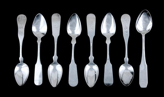 Appraisal: American coin silver spoons first half th century J Moulton