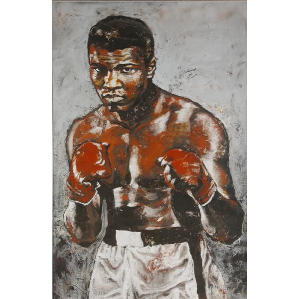 Appraisal: STEPHEN HOLLAND AMERICAN B MUHAMMAD ALI MIXED MEDIA - X