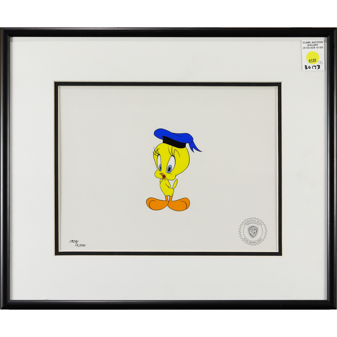 Appraisal: SERICEL WARNER BROTHERS Warner Brothers Tweety sericel WB seal lower