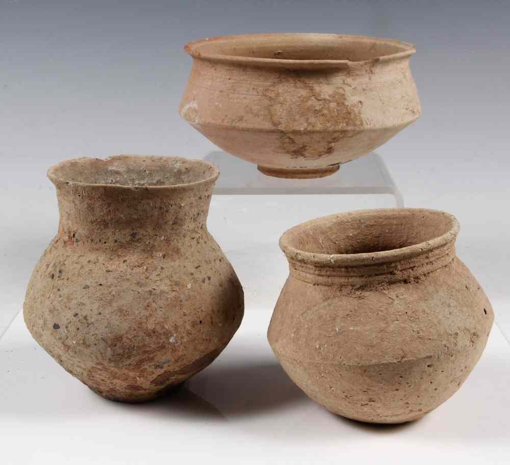 Appraisal: ANCIENT POTTERY - Ancient Middle-Eastern Terra Cotta Bowls or Jugs