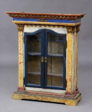 Appraisal: ITALIAN PAINTED POLYCHROME TWO-DOOR CABINET x x in