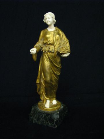 Appraisal: Bronze and Ivory French sculpture signed J D'Aste Italian active