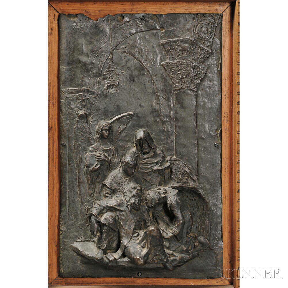 Appraisal: Italian School th Century Bronze Plaque Depicting the Death of