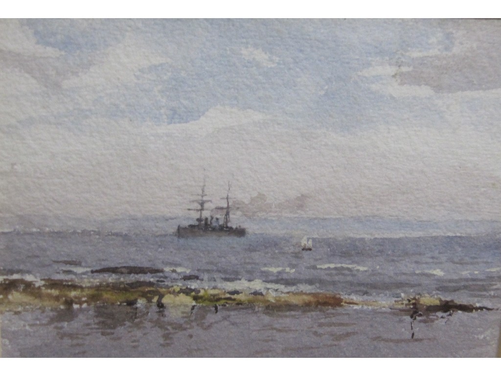 Appraisal: Watercolour seascape with ship unsigned