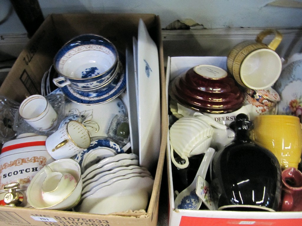 Appraisal: Lot comprising two boxes of ceramics platters tureen etc