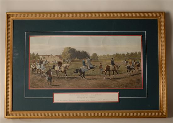 Appraisal: Harrington Bird Newmarket Scenes Waiting for the Trainer Print framed