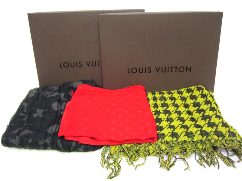 Appraisal: THREE QUALITY BRANDED SCARVES INCLUDING LOUIS VUITTON THREE QUALITY BRANDED