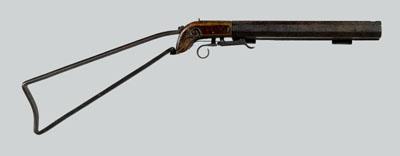 Appraisal: Under-hammer rifle iron-frame stock disassembles - in barrel in total