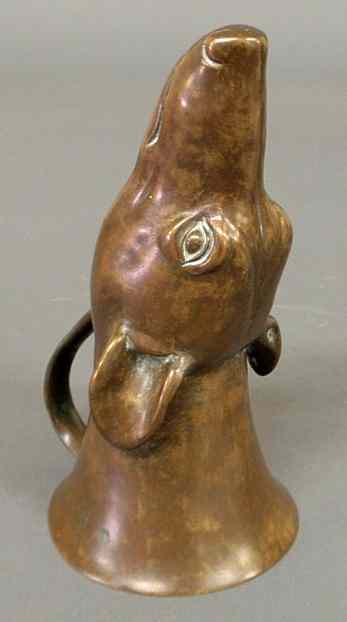 Appraisal: Bronze fox head stirrup cup c h