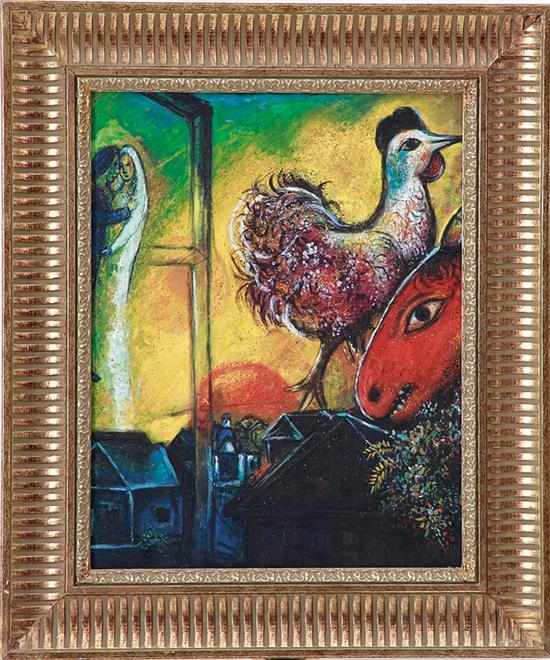 Appraisal: Marc Chagall manner of French Russian - DREAMS oil on