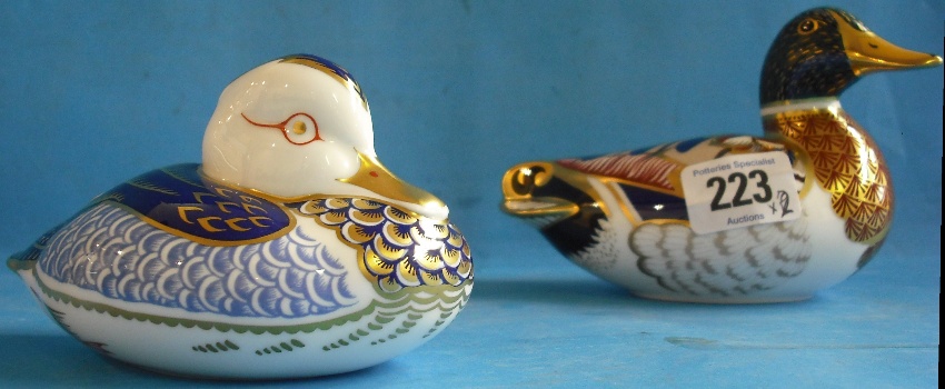 Appraisal: Royal Crown Derby Paperweights Mallard and Duck boxed