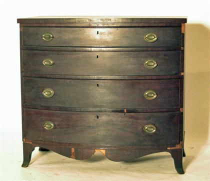 Appraisal: Federal mahogany bow front chest of drawers early th century