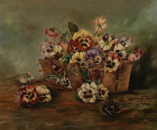 Appraisal: WALTER C BURK American th century STILL LIFE WITH PANSIES