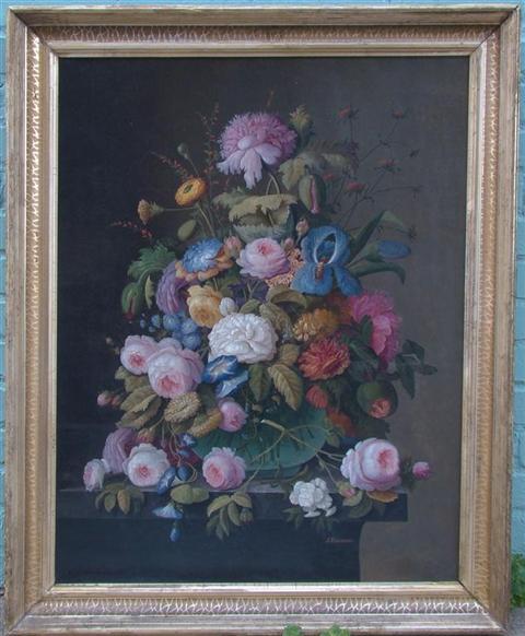 Appraisal: SEVERIN ROESEN AMERICAN - FLORAL STILL LIFE Oil on canvas