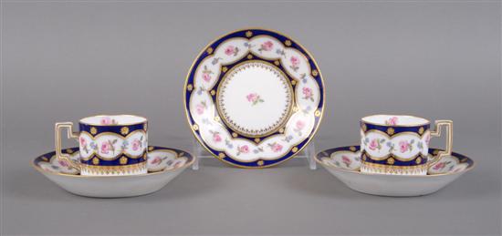 Appraisal: A Set of Six English Porcelain Demitasse Cups and Saucers