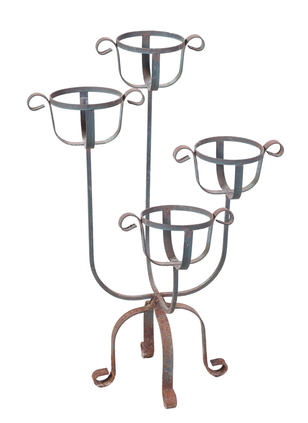 Appraisal: Salterini style Iron tiered painted plant stand plant holders -