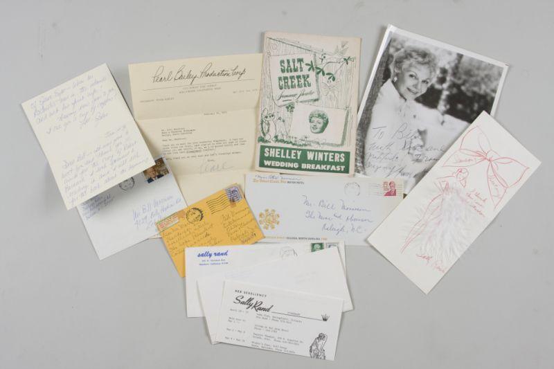 Appraisal: Eight Entertainer Manuscript Items as follows Sally Rand TLS and