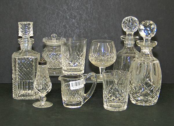 Appraisal: An assembled grouping of Waterford glass Comprising decanter eleven tumblers