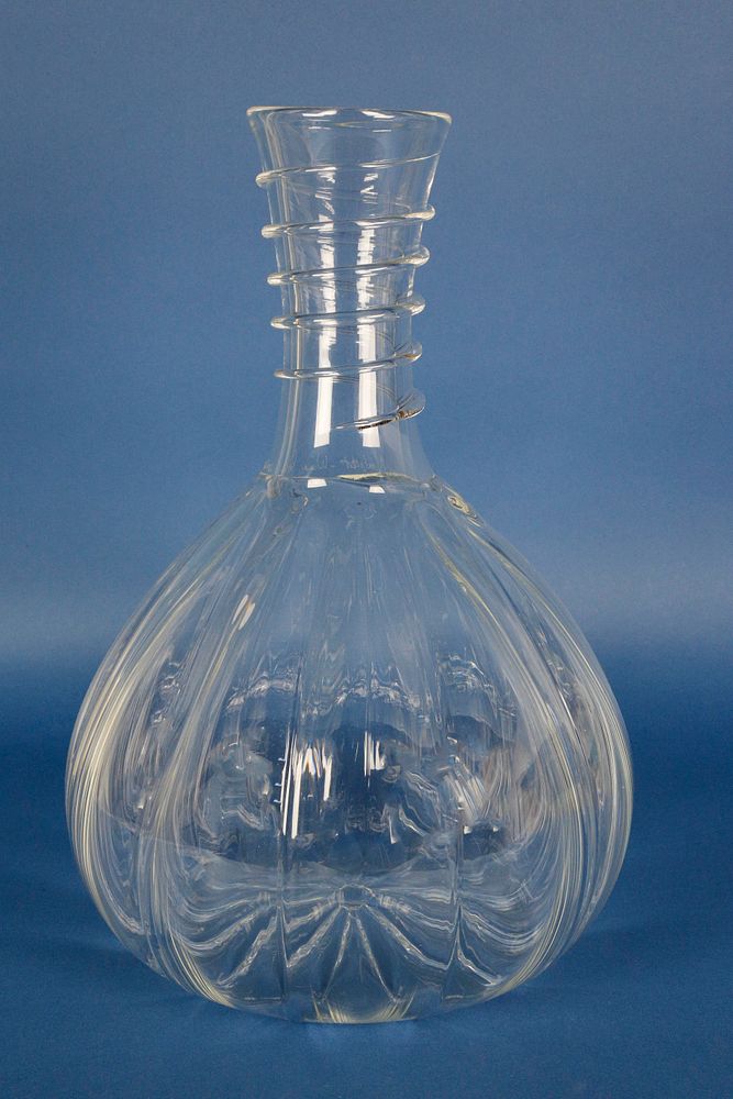 Appraisal: Robert Dane Blown Glass Decanter Engraved Nantucket Wine Festival Robert